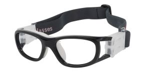 Elias Black Prescription Sports Goggles For Kids - Soft Gel Padding  - Soccer, Football, Basketball, Baseball