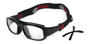 Alberta Black Prescription Sports Goggles - Interchangeable temple arms and headband - Soccer, Basketball, Baseball