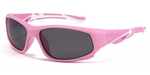 Amelia Pink Prescription Sports Goggles For Kids - Bendable Impact Resistant  - Youth Soccer, Football, Basketball, Baseball Glasses 