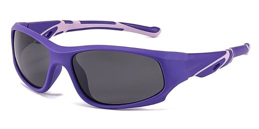 Amelia Purple Prescription Sports Goggles For Kids - Bendable Impact Resistant  - Youth Soccer, Football, Basketball, Baseball Glasses 