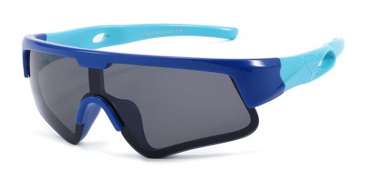 Liam Blue Prescription Sports Goggles For Kids - Bendable Impact Resistant  - Youth Soccer, Football, Basketball, Baseball Glasses 