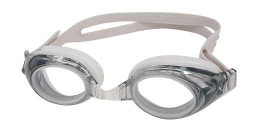 Pismo Prescription Swimming Goggle - Grey Swimming Glasses - Nose Clip, Ear Plugs and Watertight Case Included
