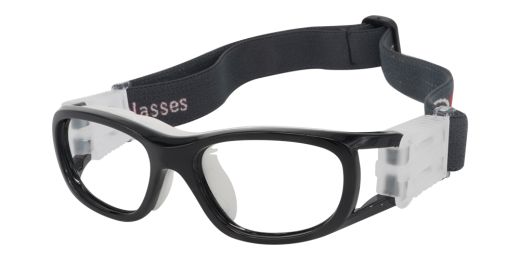Elias Black Prescription Sports Goggles For Kids - Soft Gel Padding  - Soccer, Football, Basketball, Baseball