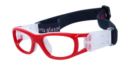  Elias Red Prescription Sports Goggles For Kids - Soft Gel Padding - Soccer, Football, Basketball, Baseball
