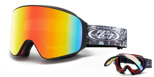 Flip Up Keystone Prescription Ski and Snowboard Goggles Red - Dual Layer Anti Fog Lenses - Impact Resistance and UV Blocking Lenses