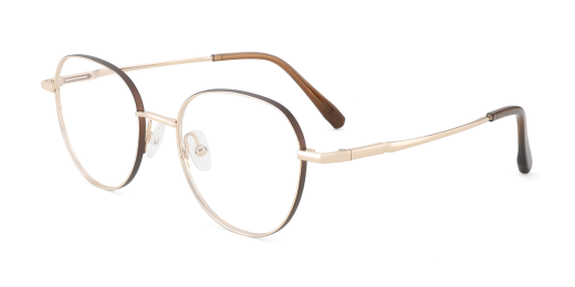 Eliot Pure Titanium Prescription Eyeglasses Gold - Spring Hinge Glasses
