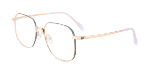 Mckinney Pure Titanium Prescription Eyeglasses Black Gold - Spring Hinge Glasses