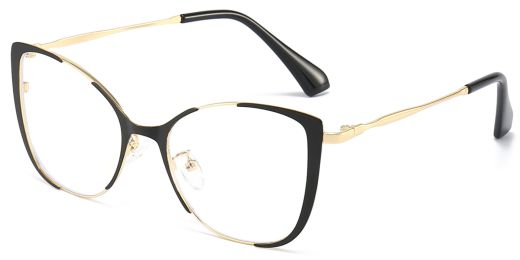 Melody Cat Eye Prescription Eyeglasses Black - - Women Spring Hinge Glasses 