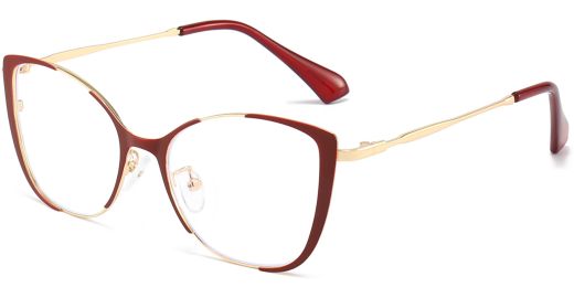 Melody Cat Eye Prescription Eyeglasses Red - - Women Spring Hinge Glasses 