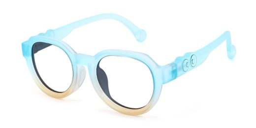 Elijah Light Blue RX Glasses For Youth - Kids Friendly Impact Resistant   - Boys and Girls Prescription Eyeglasses 