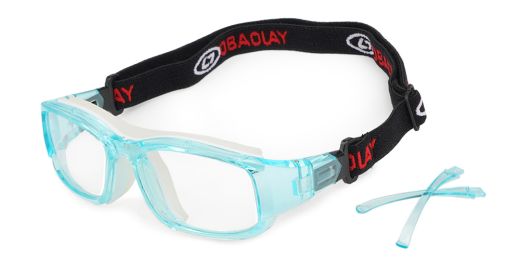 Alberta Clear Blue Prescription Sports Goggles - Interchangeable temple arms and headband - Soccer, Basketball, Baseball