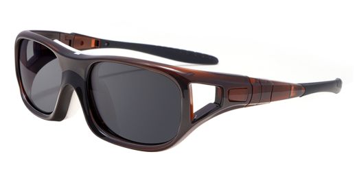 Sierra Prescription Sports Goggles Brown - Interchangeable temple arms and headband - Soccer, Basketball, Baseball Glasses